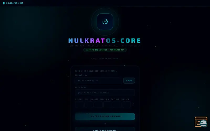 Screenshot of Nulkratos, a launch using Firebase Hosting