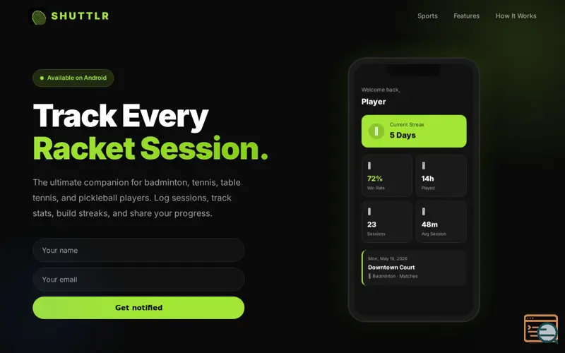 Screenshot of SHUTTLR