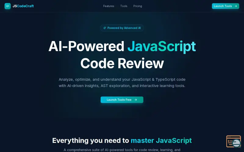 Screenshot of JSCodeCraft