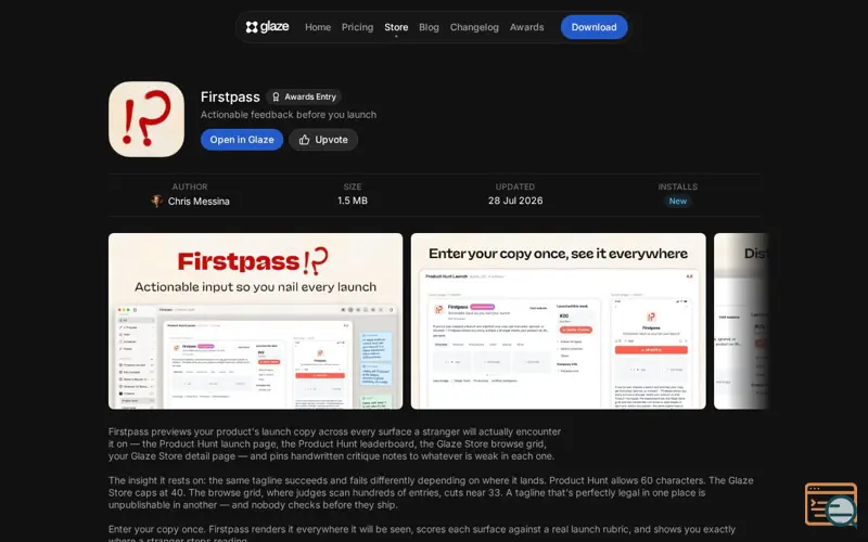 Screenshot of Firstpass