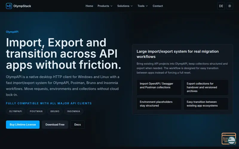 Screenshot of OlympAPI