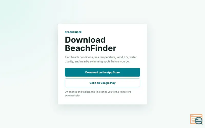 Screenshot of BeachFinder