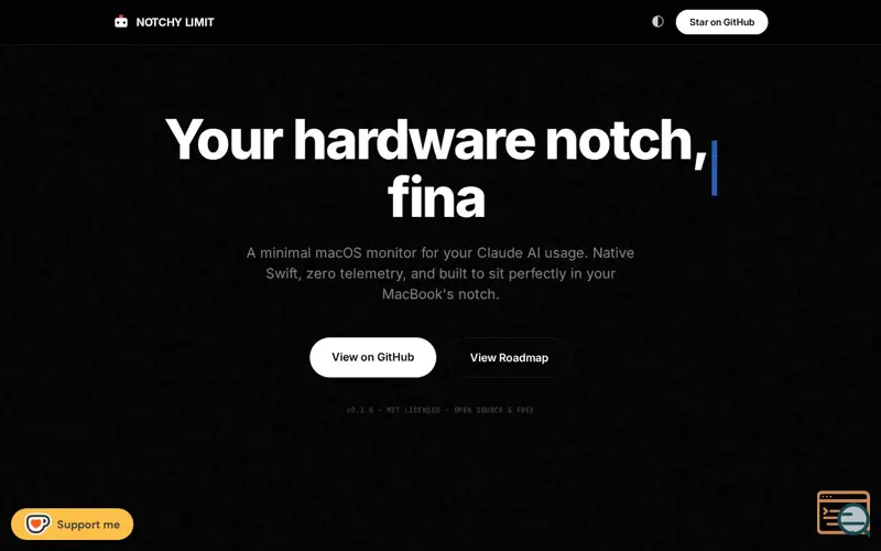 Screenshot of NOTCHY LIMIT — Watch Your Limits