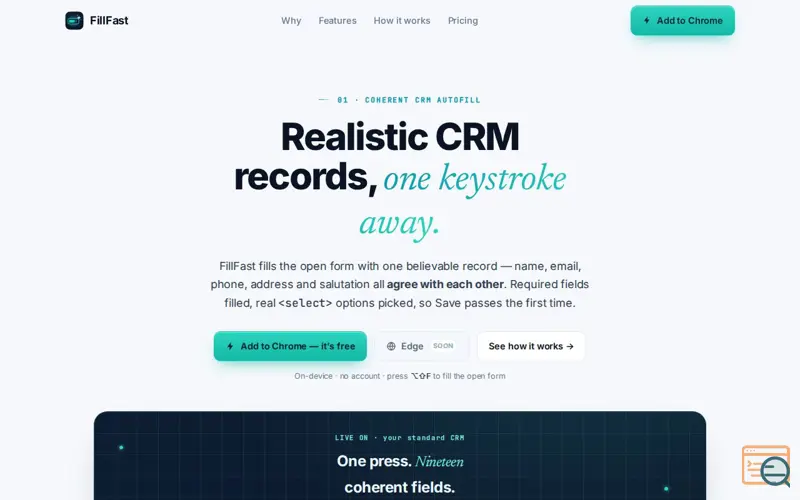 Screenshot of FillFast