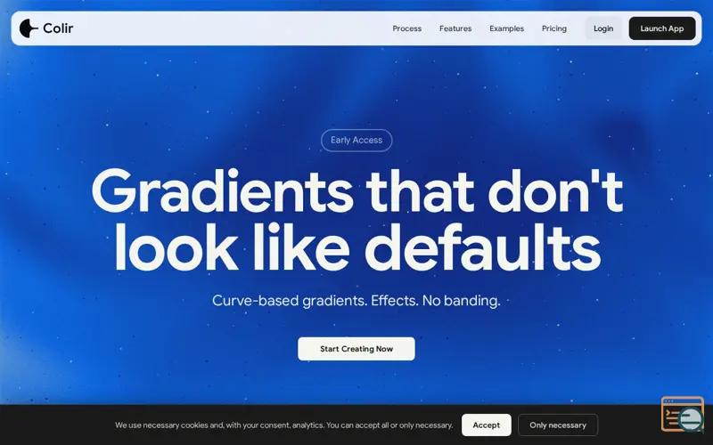 Screenshot of Colir, a launch using InHosted