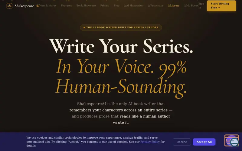 Screenshot of ShakespeareAI 2.0