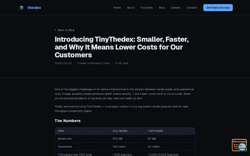 Screenshot of Thedex