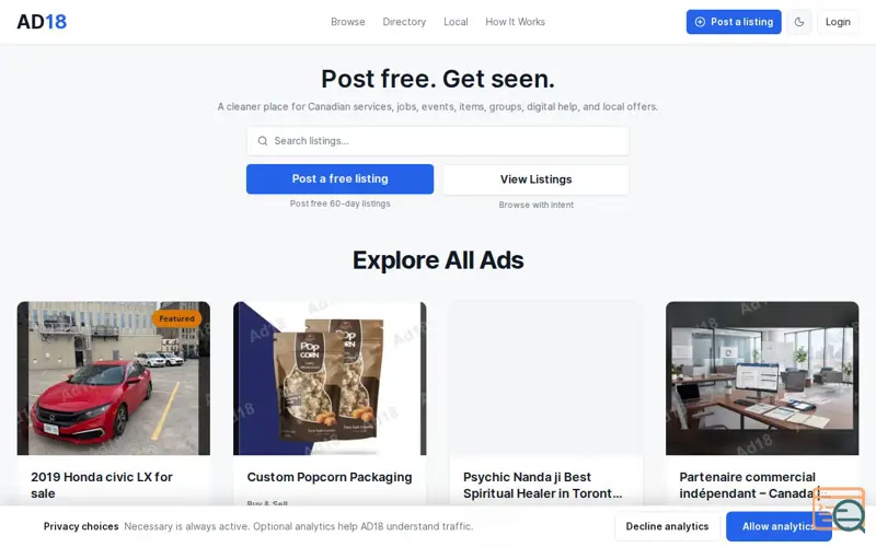 Screenshot of AD18