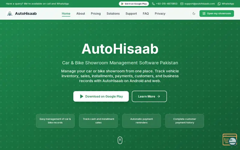 Screenshot of AutoHisaab: Showroom Manager
