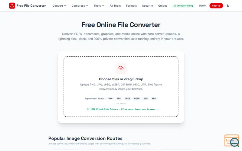 Screenshot of Free File Converter – Convert PDF, JPG, PNG Online
