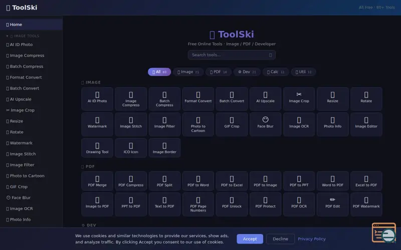Screenshot of ToolSki