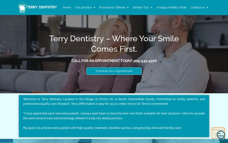 Screenshot of Terry Dentistry
