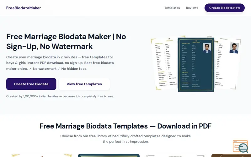 Screenshot of FreeBiodataMaker.app