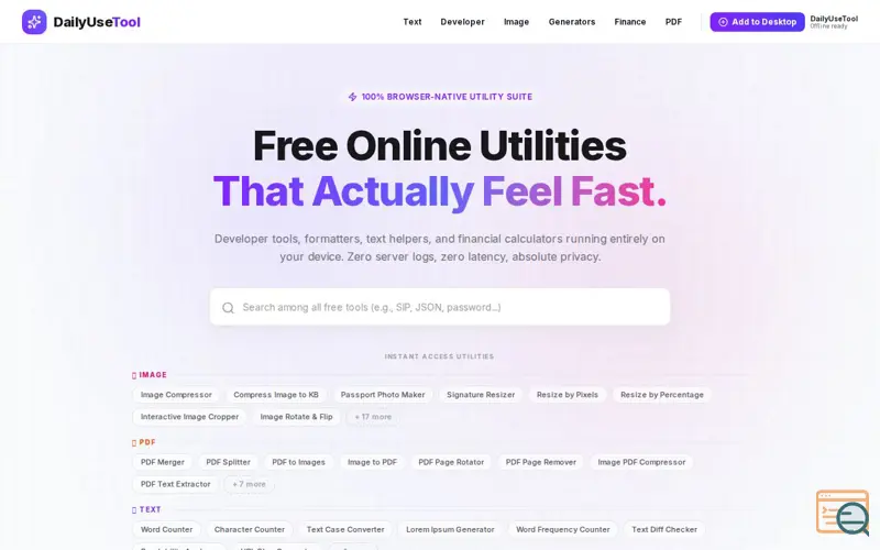 Screenshot of DailyUseTool