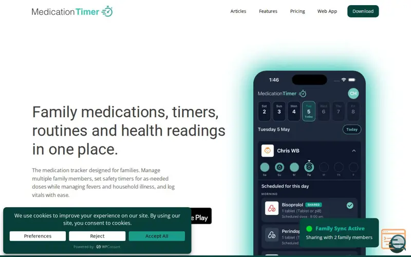 Screenshot of Medication Timer