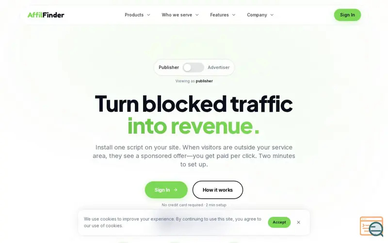 Screenshot of AffilFinder