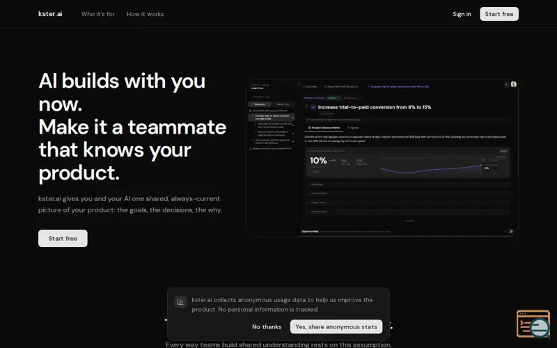 Screenshot of Kster.ai