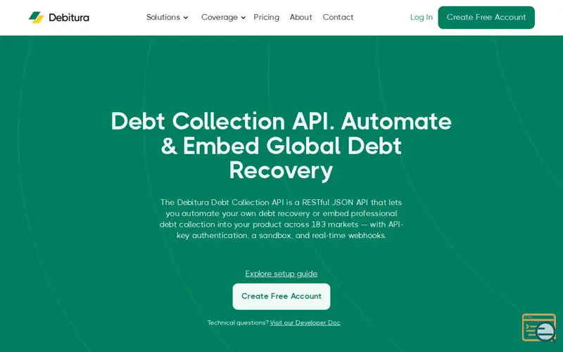 Screenshot of Debitura Debt Collection API