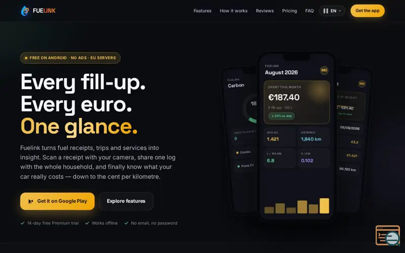 Screenshot of Fuelink