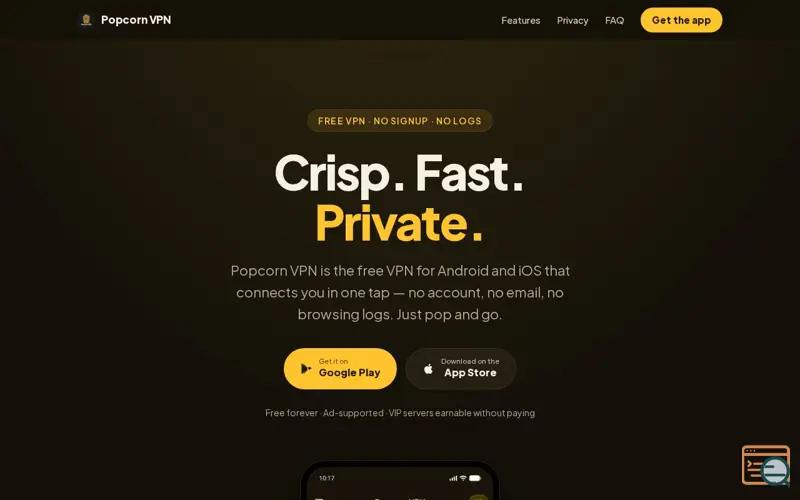 Screenshot of Popcorn VPN