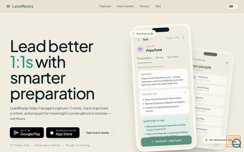 Screenshot of LeadReady
