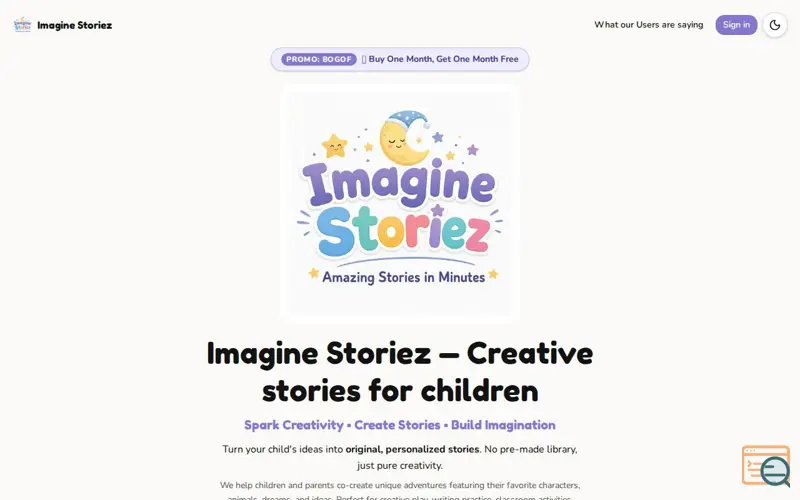 Screenshot of Imagine Storiez