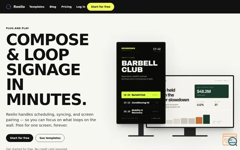 Screenshot of Reelio Signs