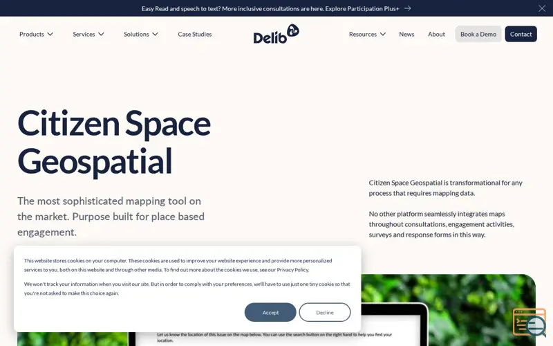 Screenshot of Citizen Space Geospatial