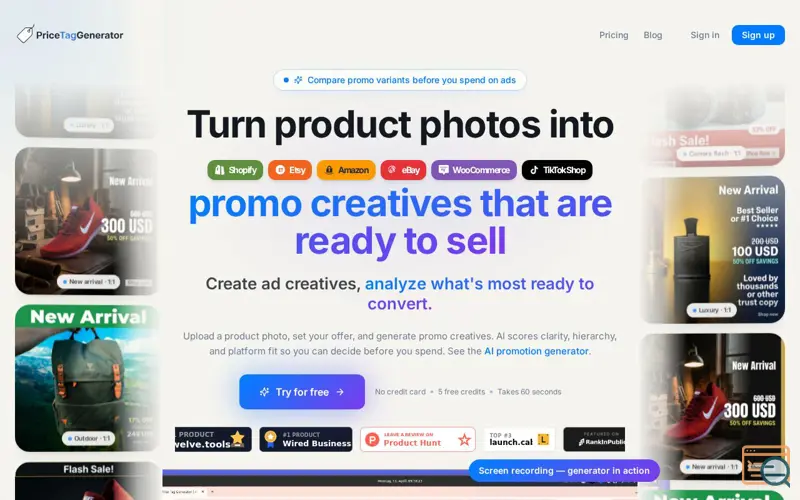 Screenshot of PriceTagGenerator