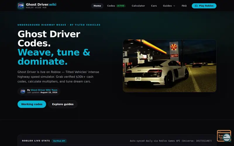 Screenshot of Ghost Driver Wiki & Tools