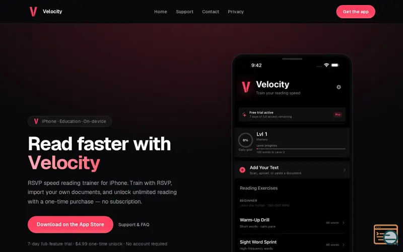Screenshot of Velocity