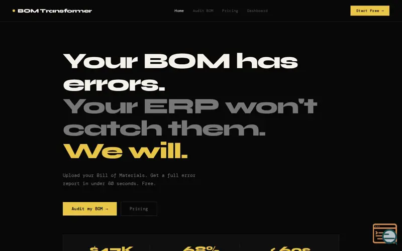 Screenshot of BOM Transformer