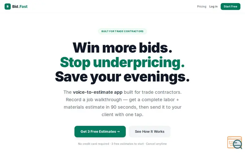 Screenshot of Bid.Fast
