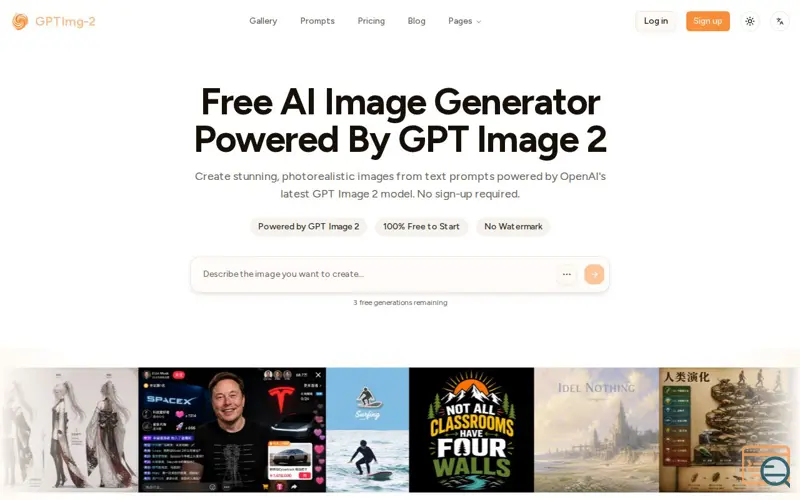 Screenshot of GPT Image 2 AI Image Generator