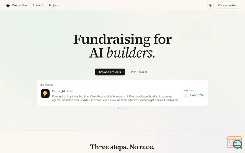 Screenshot of Keep.coffee