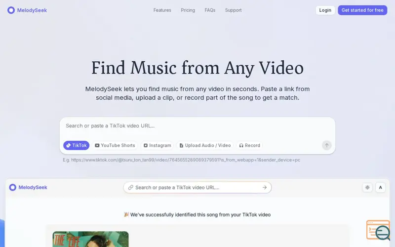 Screenshot of MelodySeek