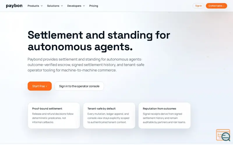 Screenshot of Paybond