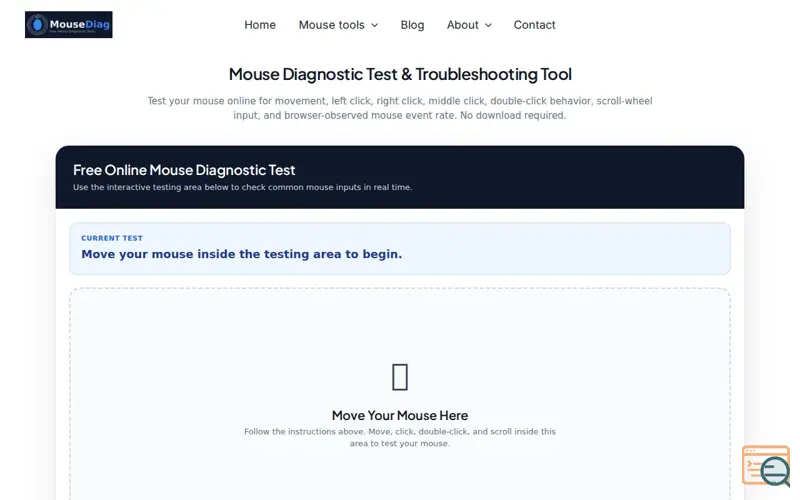 Screenshot of MouseDiag