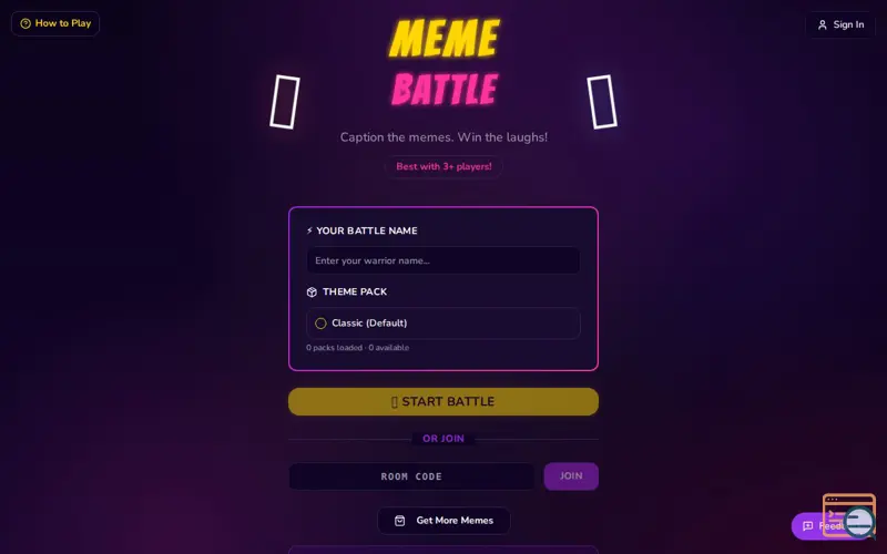 Screenshot of Meme Battle