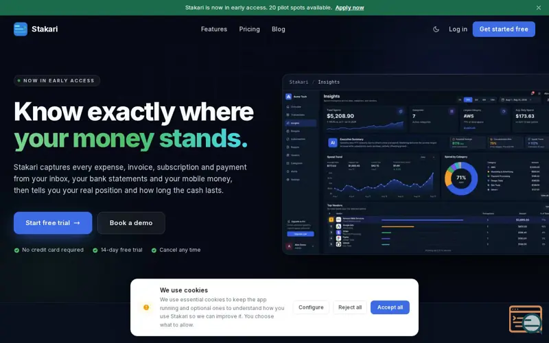 Screenshot of Stakari - Financial Management for Startups