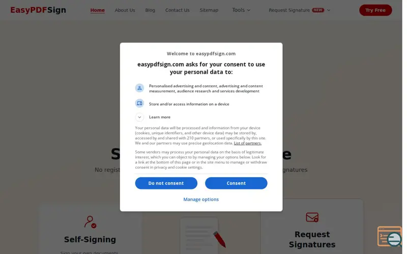 Screenshot of EasyPDFSign