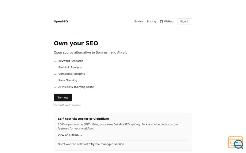 Screenshot of Openseo