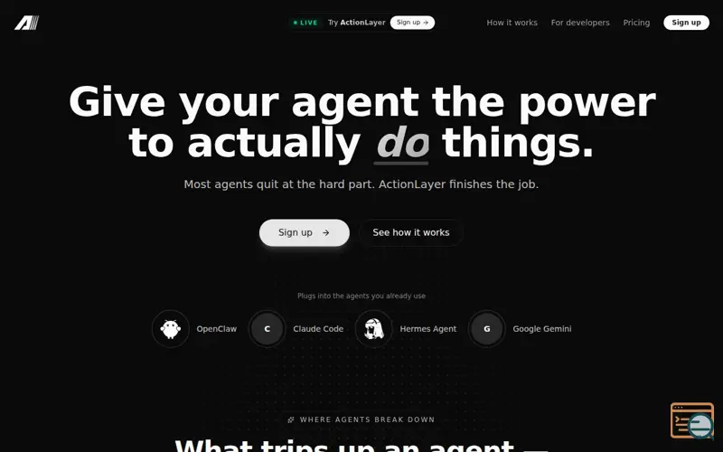 Screenshot of ActionLayer