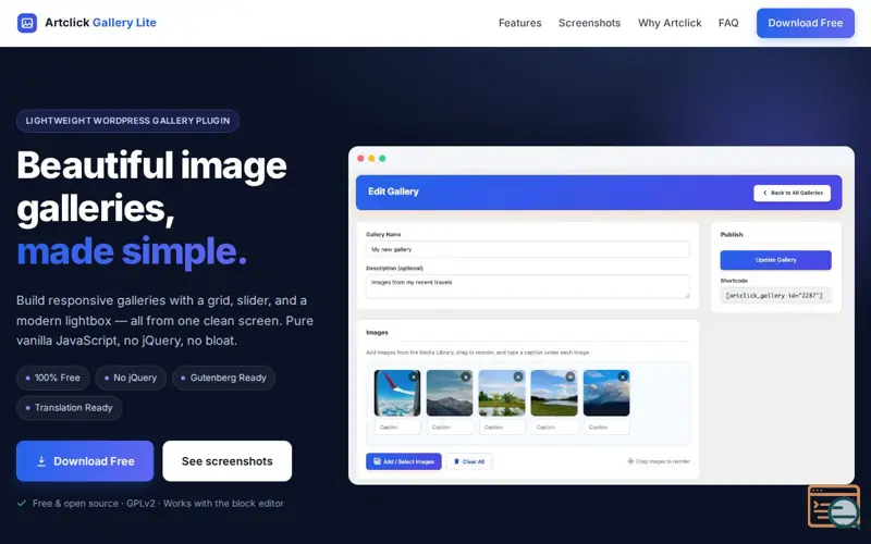 Screenshot of Artclick Gallery Lite
