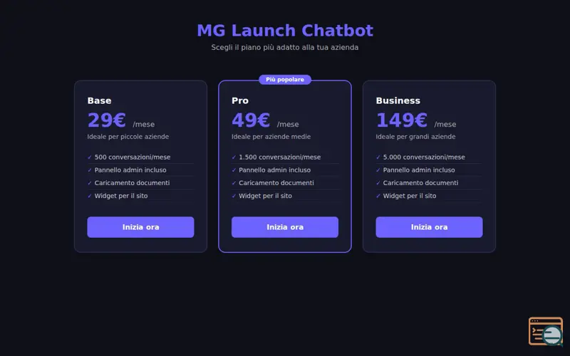 Screenshot of MG Launch Chatbot