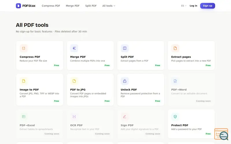Screenshot of PDFStax