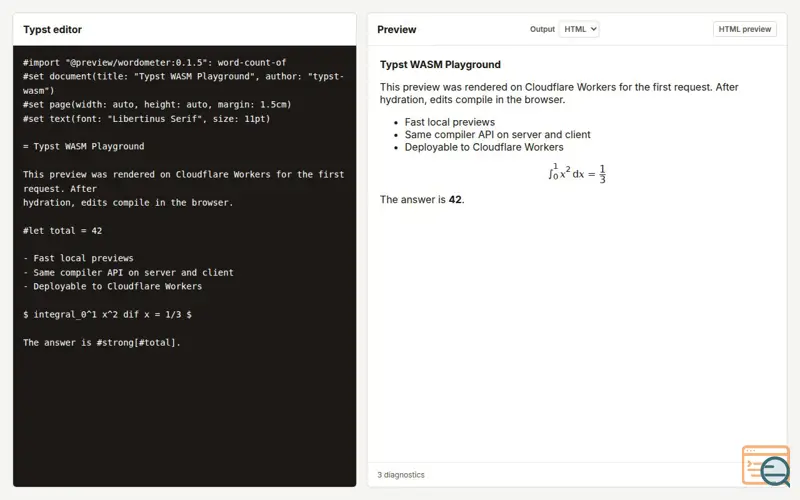 Screenshot of Typst-WASM