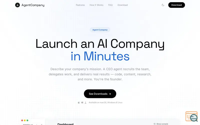 Screenshot of Agent Company