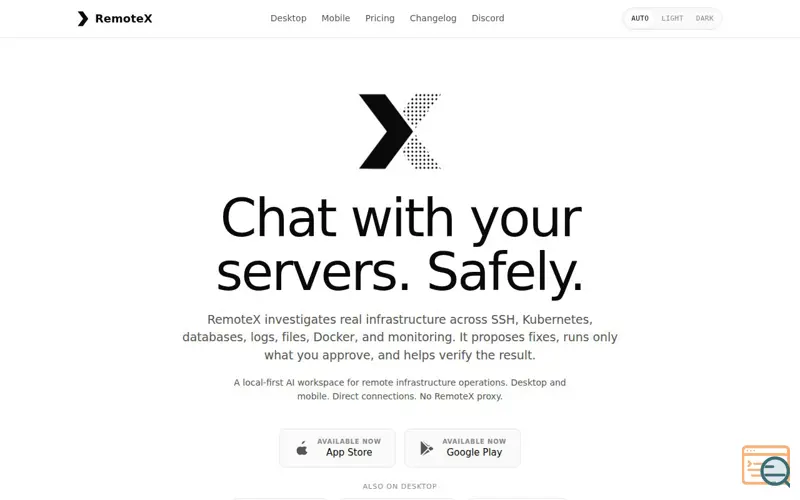 Screenshot of RemoteX