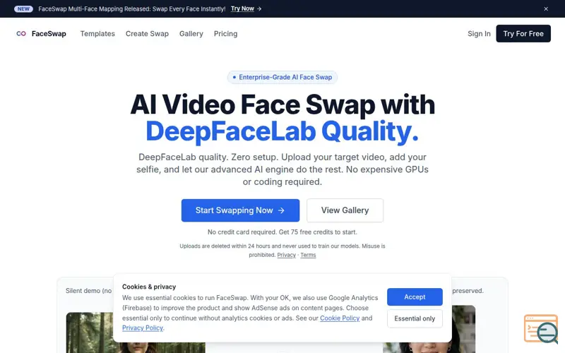 Screenshot of FaceSwap